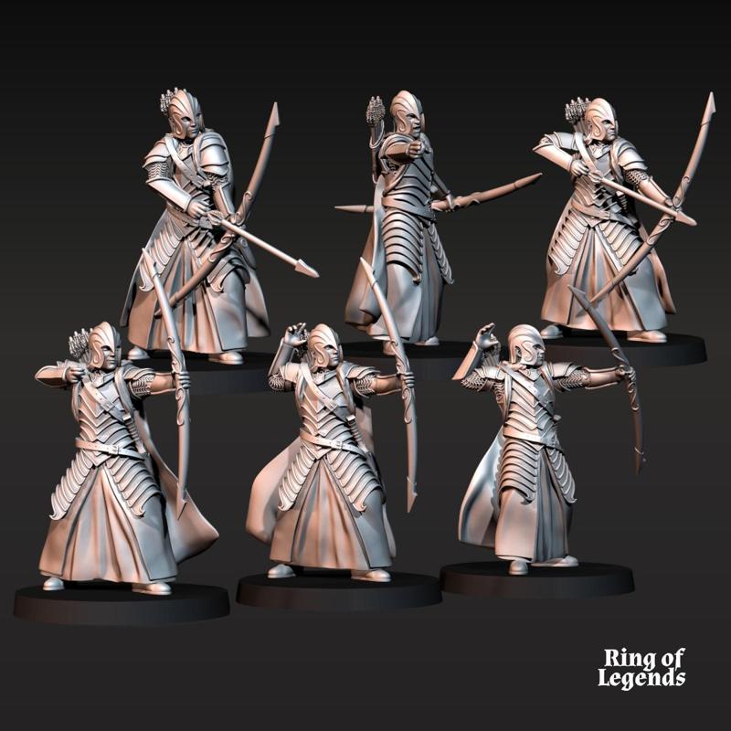 6x Bloody Elf Warrior with Bow | Bloody Elves | Fantasy | Ring of Legends