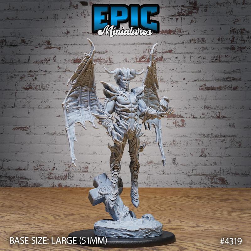 Devil Lord Flying ‧ DnD Miniature ‧ Tabletop Miniatures ‧ Gaming Monster ‧ 3D Model ‧ RPG ‧ DnDminis ‧ STL FILE