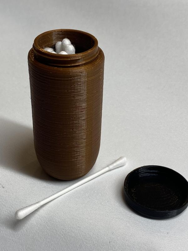 Travel size Q-tip box, slim or curvy variant.