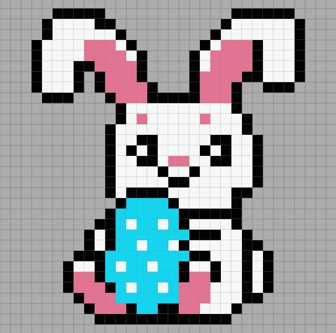 Pixelated Easter Bunny Puzzle