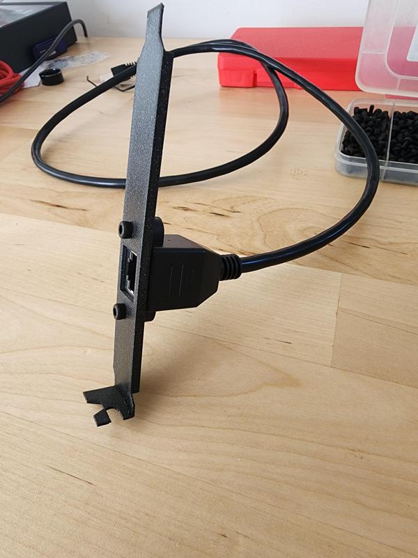 PCIe RJ45 Panel Mount Passthrough Bracket