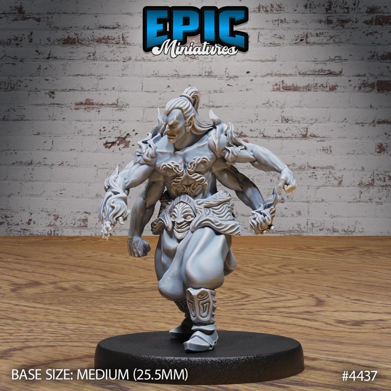 Rage Demon Asura Walking ‧ DnD Miniature ‧ Tabletop Miniatures ‧ Gaming Monster ‧ 3D Model ‧ RPG ‧ DnDminis ‧ STL FILE