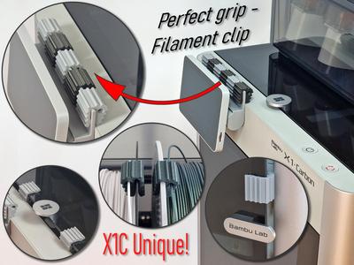 Filament Clip - Perfect Grip with holder for X1C!