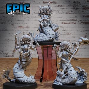 Naga Queen Set ‧ DnD Miniature ‧ Tabletop Miniatures ‧ Gaming Monster ‧ 3D Model ‧ RPG ‧ DnDminis ‧ STL FILE