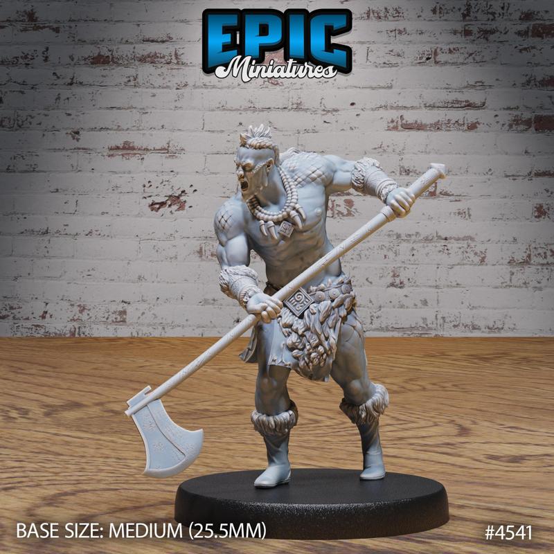 Dragon Blood Warrior Axe ‧ DnD Miniature ‧ Tabletop Miniatures ‧ Gaming Monster ‧ 3D Model ‧ RPG ‧ DnDminis ‧ STL FILE