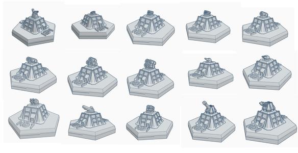 15 Hex Map Scale Weapon Emplacement Bundle Package