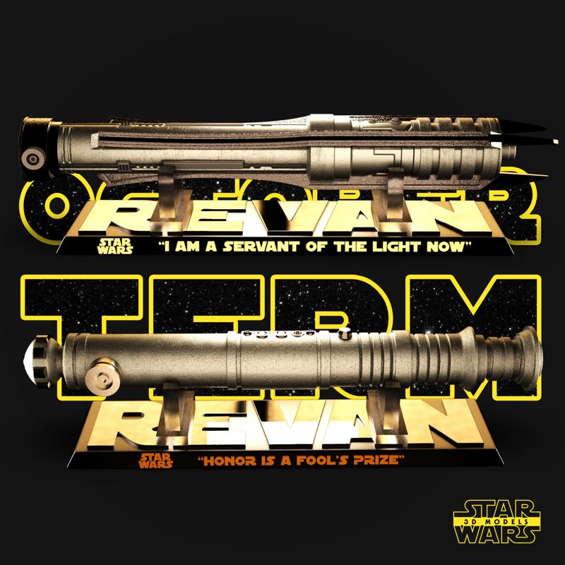 Darth Revan Lightsabers Sculptures - Star Wars 3D Models - Tested and Ready for 3D printing