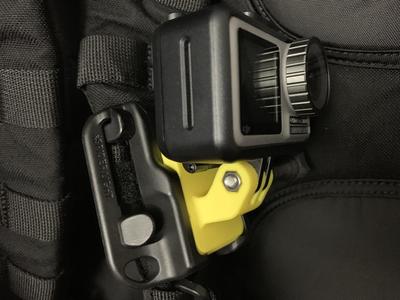 Compact action cam mount for Spider Holster SpiderLight backpack adapter