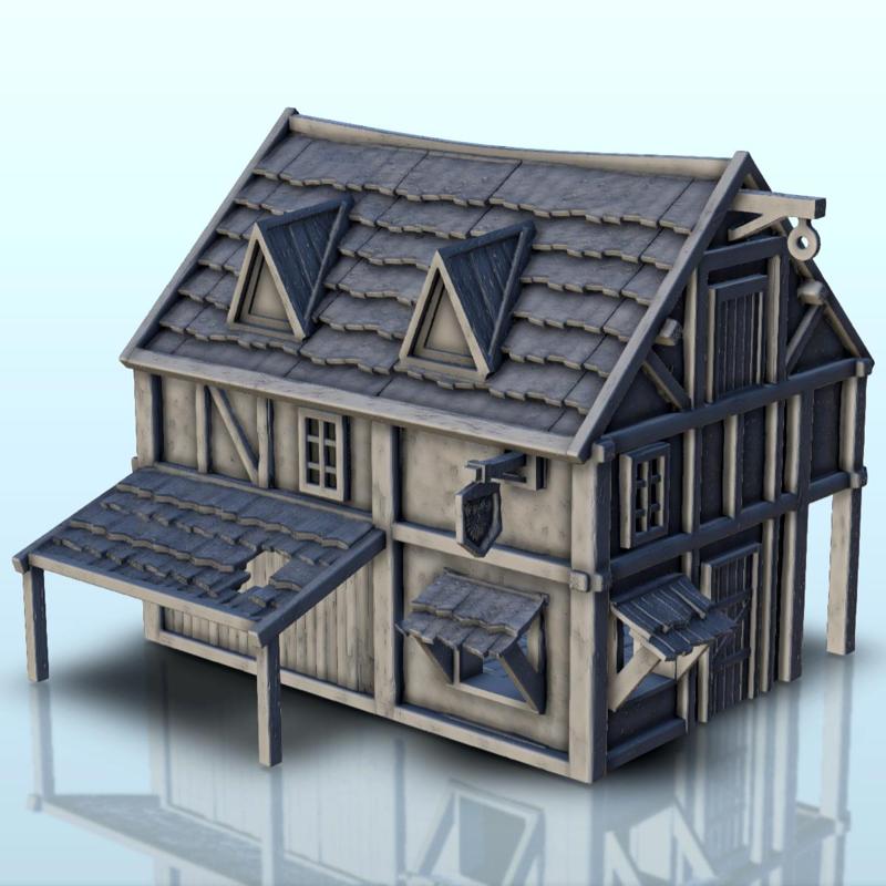 Medieval shop with sign (2) - Pirate Jungle Island Beach Piracy Caribbean Medieval terrain