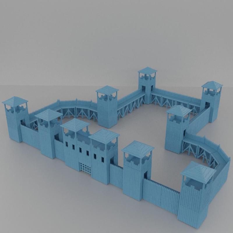 Modular Wooden Castle - Tabletop Terrain - 28 MM