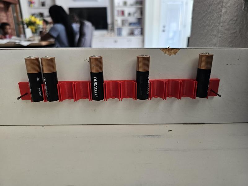 AA Battery Vertical Surface Horizontal Holder