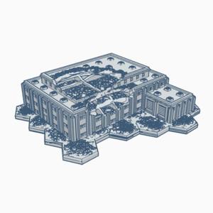 Modern Ruined Manufacturing Plant with Hex Base MRHB029