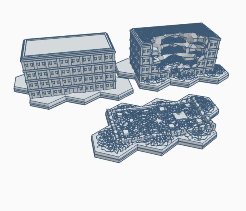 Modern Building 5 with Hex Base Three Stage Bundle Pack