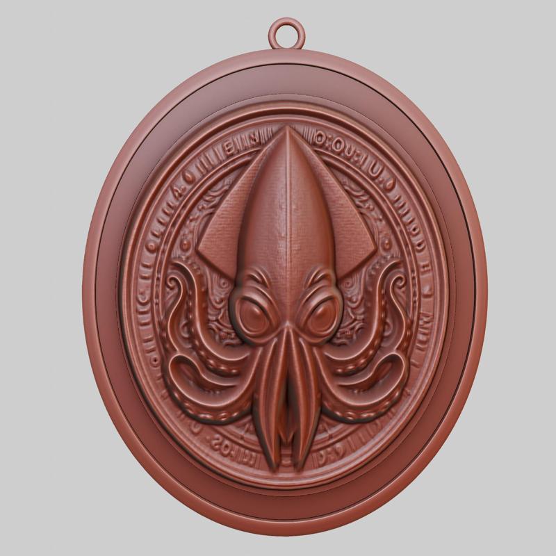 Squid Animal Pendant Squid Animal Necklace for CNC Router Laser & 3D Printer