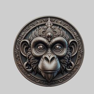 Monkey Animal Head Monkey Animal Medallion for CNC Router Laser & 3D Printer
