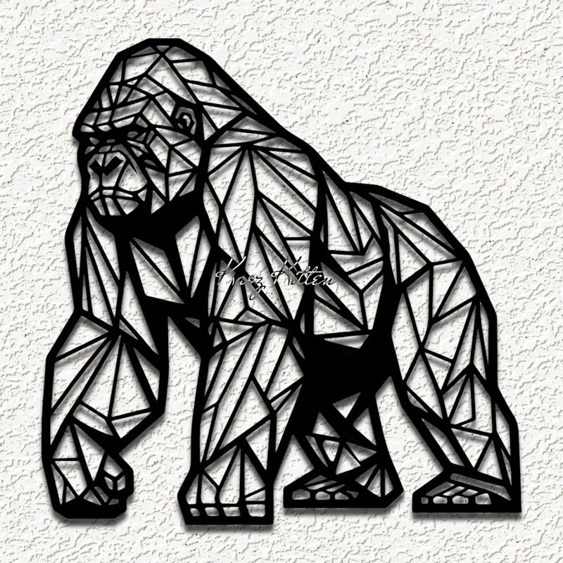 GEOMETRIC 3D GORILLA WALL ART HOME DECOR