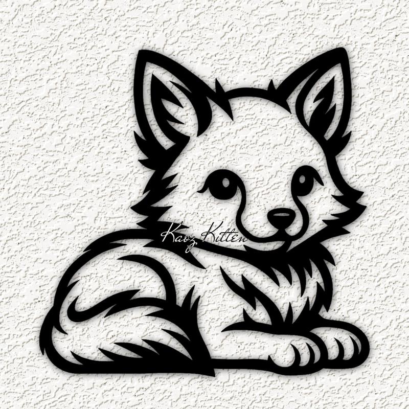 baby fox wall art home decor