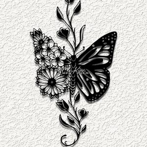 butterfly flower wing wall art home decor