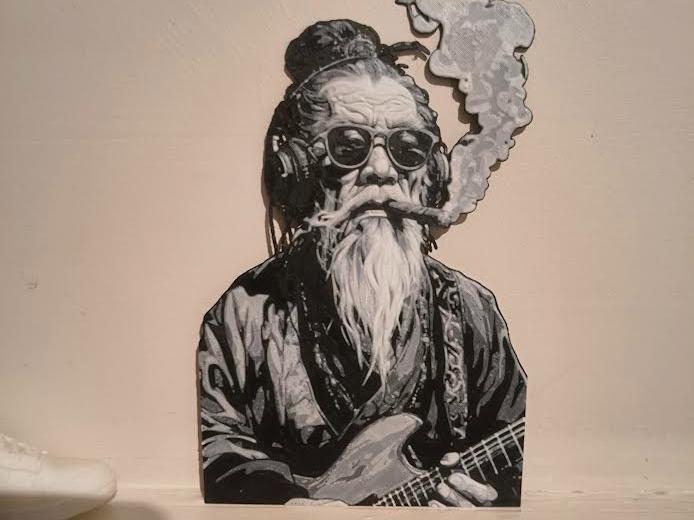 Smoking Guitar Man - Hueforge