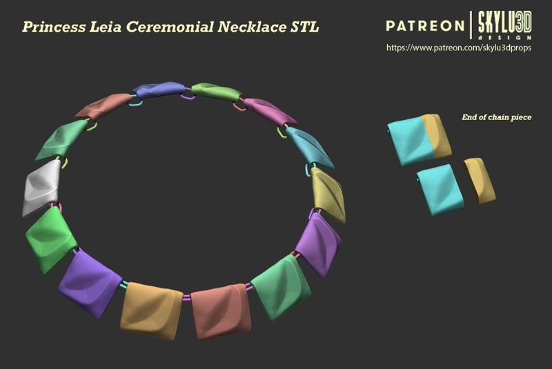 Leia Ceremonial Necklace - Full Scale 3D print ready STL 3D print model