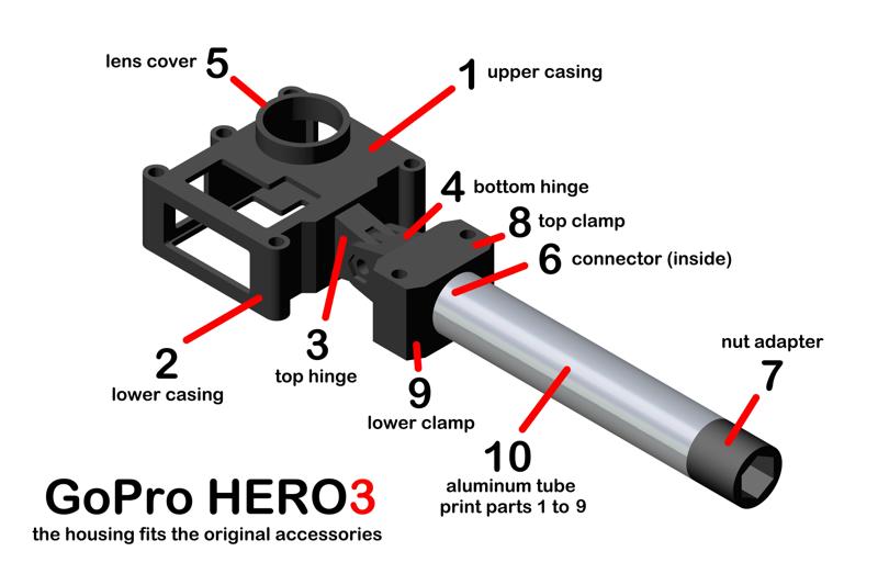 Non-hermetic protective case for the GoPro HERO3 sports camera.