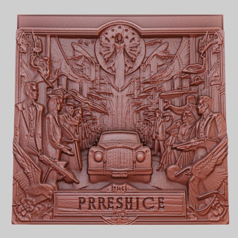The Prestige 3d printer relief medallion obj stl