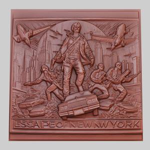 Escape from New York 3d printer relief medallion obj stl