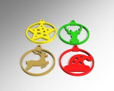 Pack 4 pendants Christmas