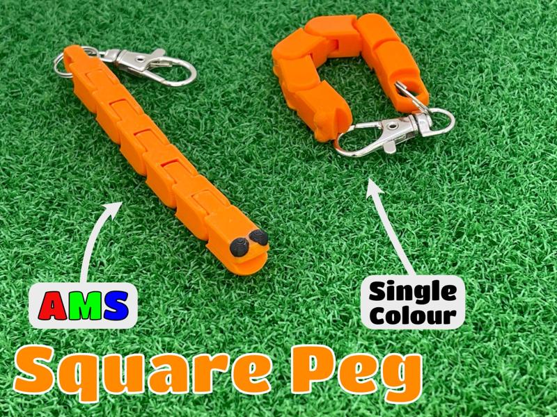 Square Peg - Articulated Fidget Toy & Keychain