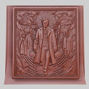 Inception 3d printer relief medallion obj stl