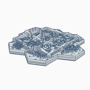 Gothic Destroyed Building 13 With Hex Base