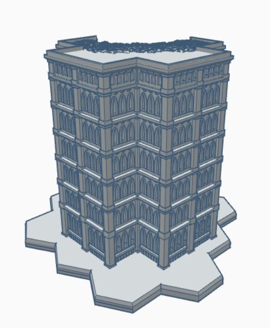 Gothic Ruined Building with Hex Base 57 GRHB057