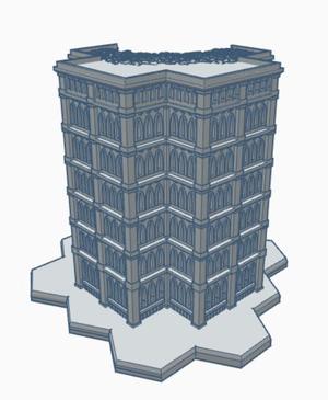 Gothic Ruined Building with Hex Base 57 GRHB057
