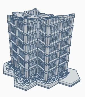 Gothic Ruined Building with Hex Base 66 GRHB066