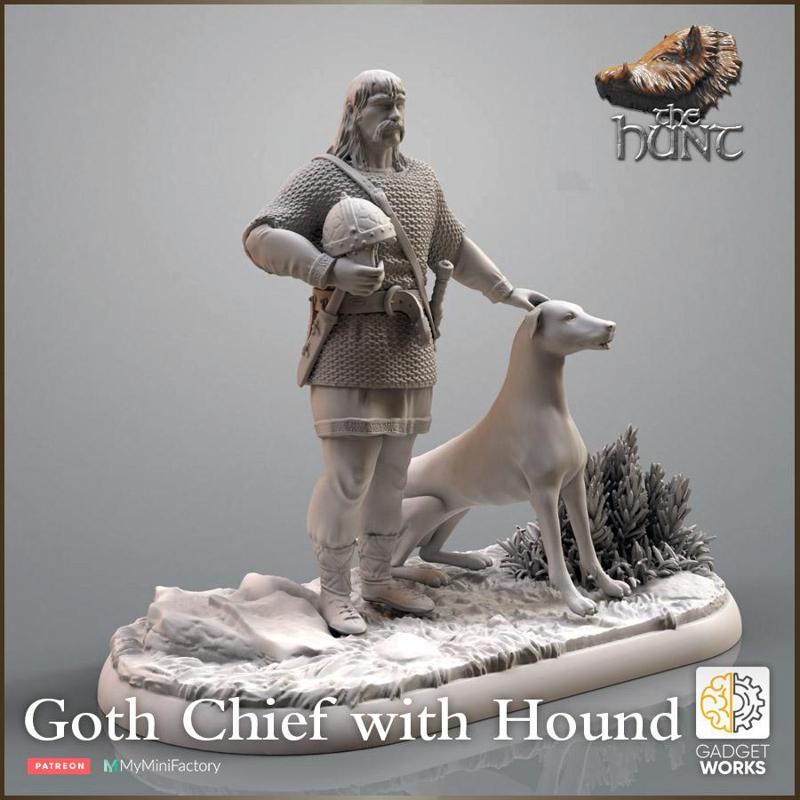 Goth Chieftain with Hound - The Hunt