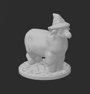 Wilson: The Sheep in a Wizard's Hat (tabletop mini for D&D)