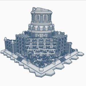 Gothic Ruined Imperial Senate Building with Hex Base