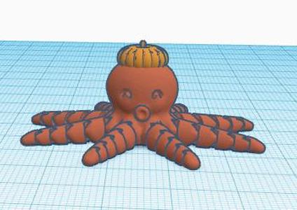 Octopus with pumpkin hat