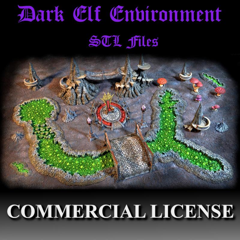 [Commercial License] Dark Elf Environment STL