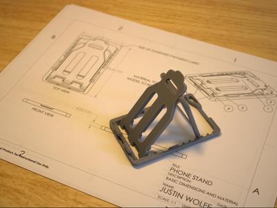 Print-in-place Credit Card Folding Phone Stand