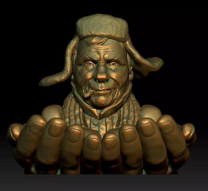 Ashtray 2 statue of man in hat