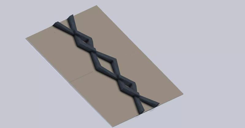 3D Tiles piece of paper with knot
