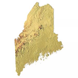 Maine Topographic Map STL Model