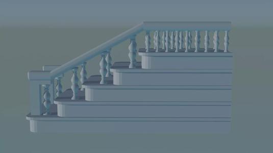 Architectural 3D Staircase STL Model for Home Design