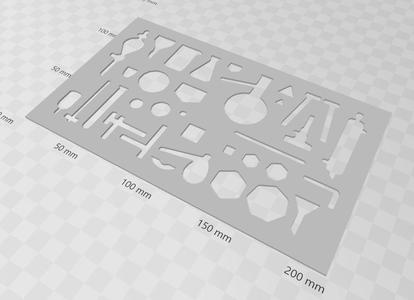 Organic chemical engineering laboratory symbol drawing template.