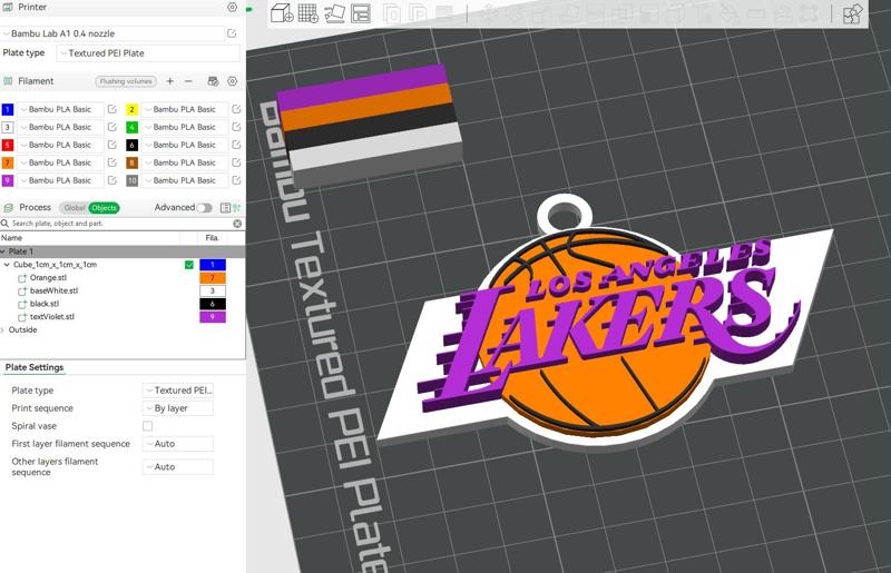 NBA Los Angeles Lakers keychain Badge Printable and Renderable
