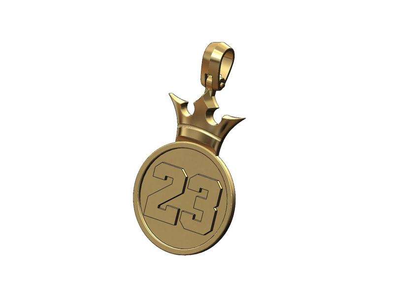 NBA 23 crown pendant bail 3D print model
