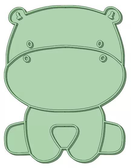 Hipopotamo entero sentado cookie cutter