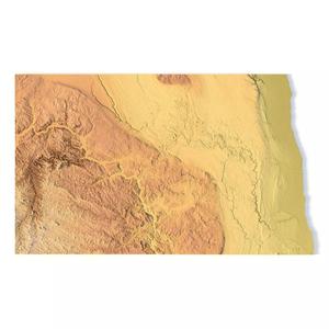 North Dakota Topographic Map STL Model