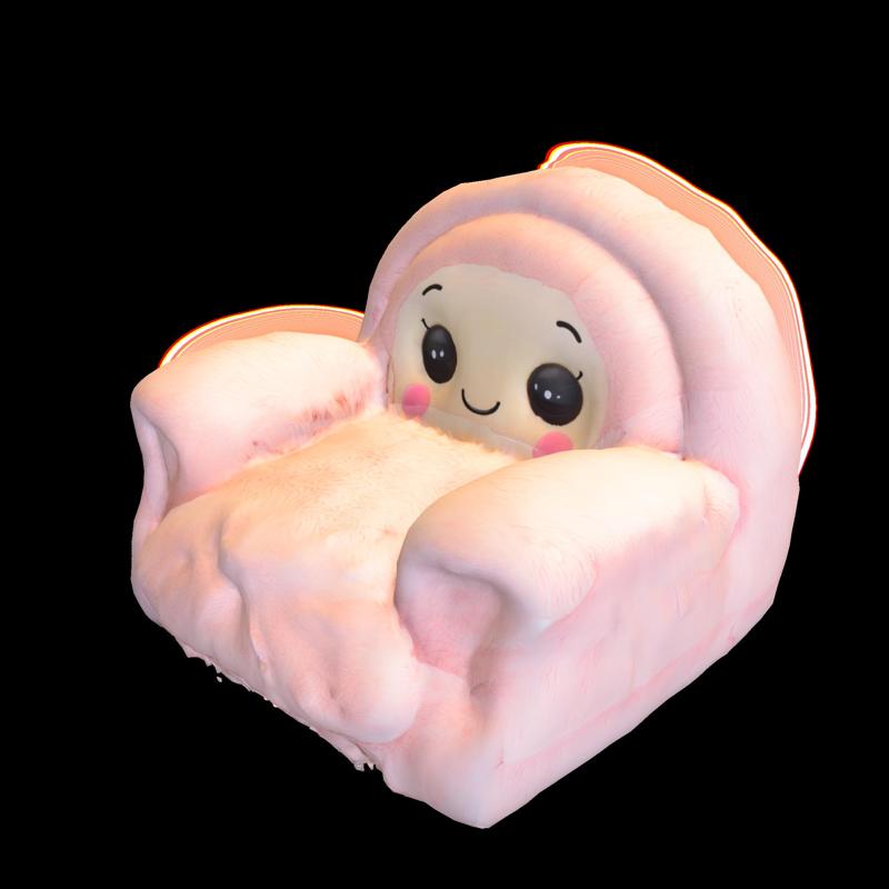 pack Cute puff Kids Furniture Low-poly